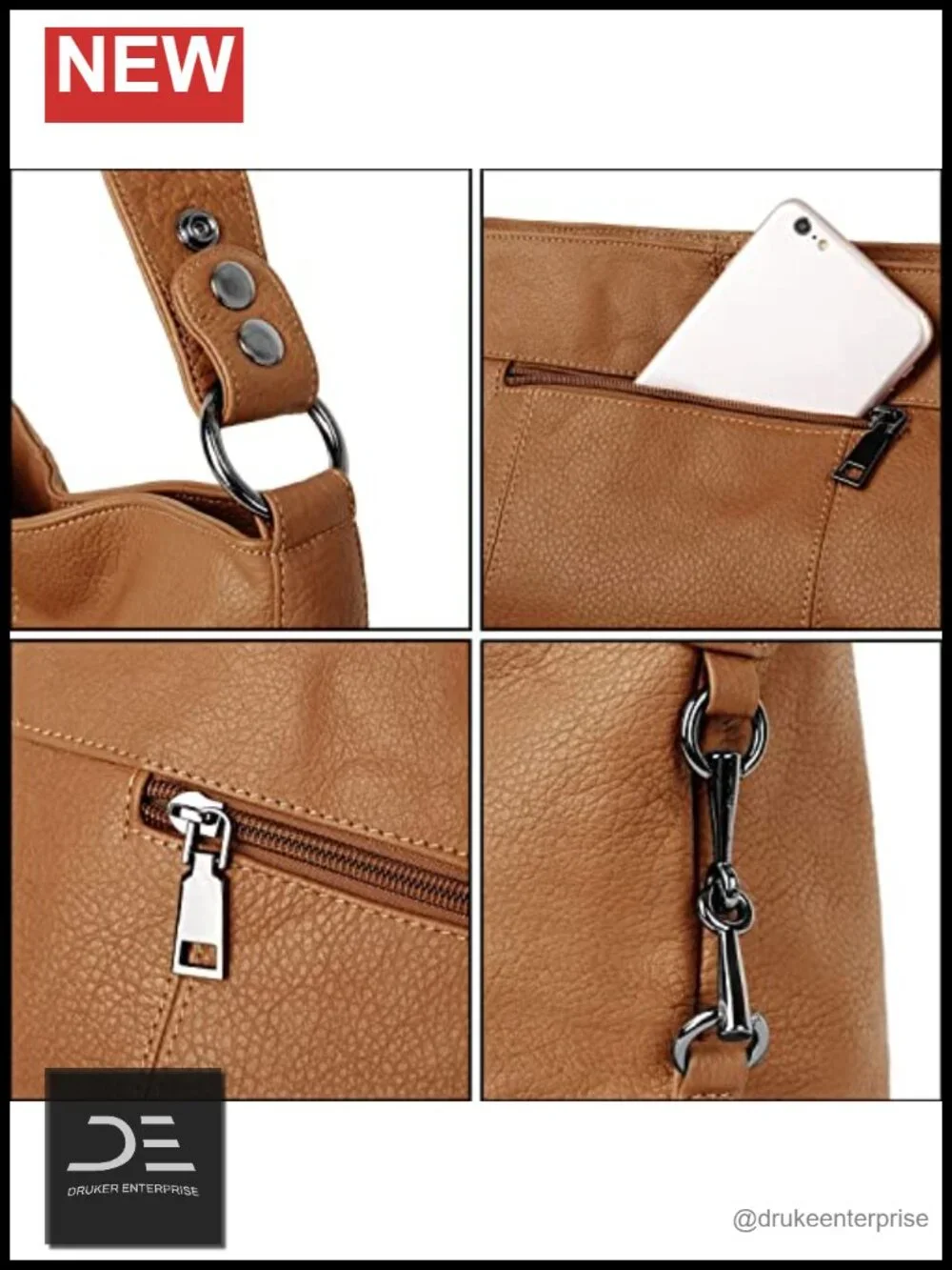 Genuine Leather Hobo Shoulder Bag Purse Crossbody